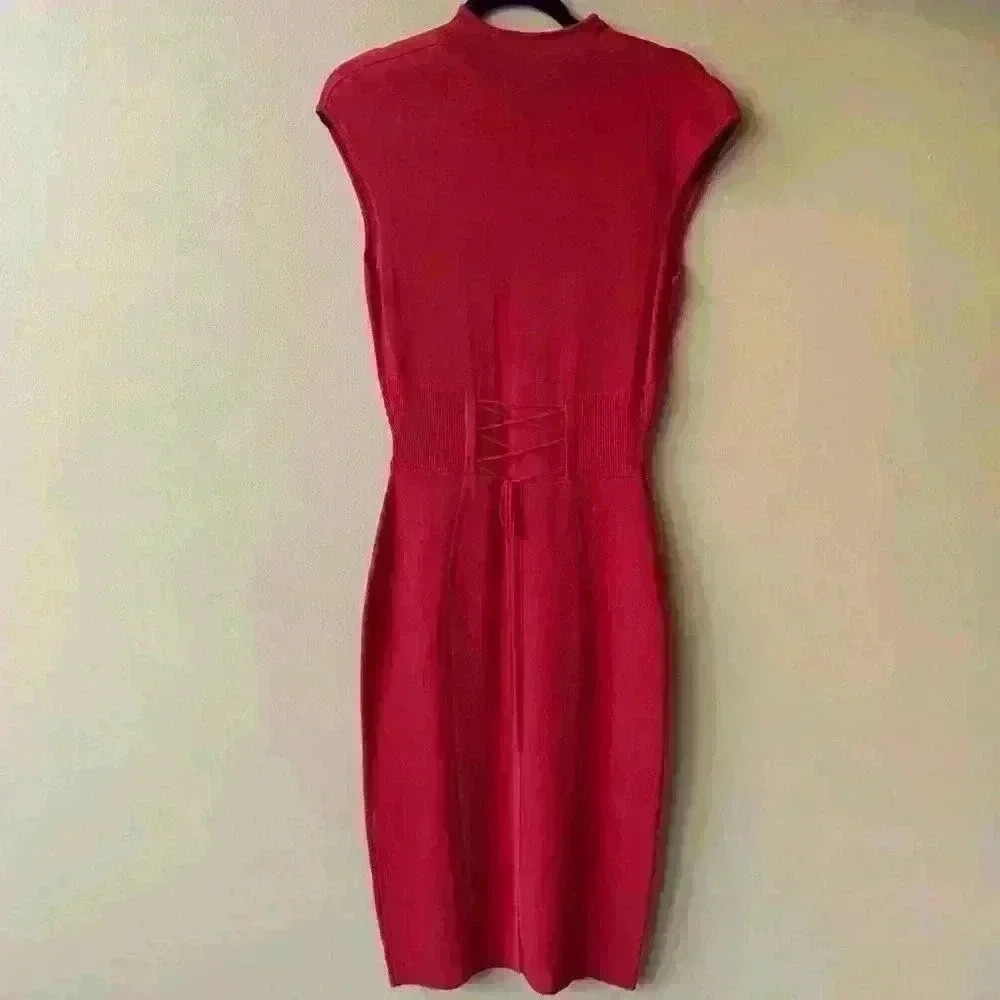 New York & Company Red Midi Sheath Dress. - Picture 2 of 7